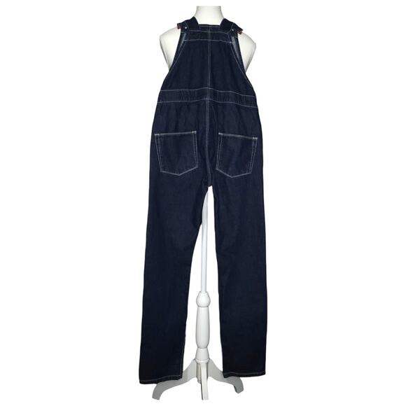 ASOS Overalls Womens 2 Blue Button Fly Denim Dark Wash - Picture 7 of 10